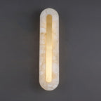 Applique da Parete LED in Ottone e Marmo di Lusso Leggero a Forma Ovale e Quadrata