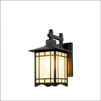 Lampada da parete a 1 luce a forma di padiglione cinese in alluminio solare impermeabile moderna