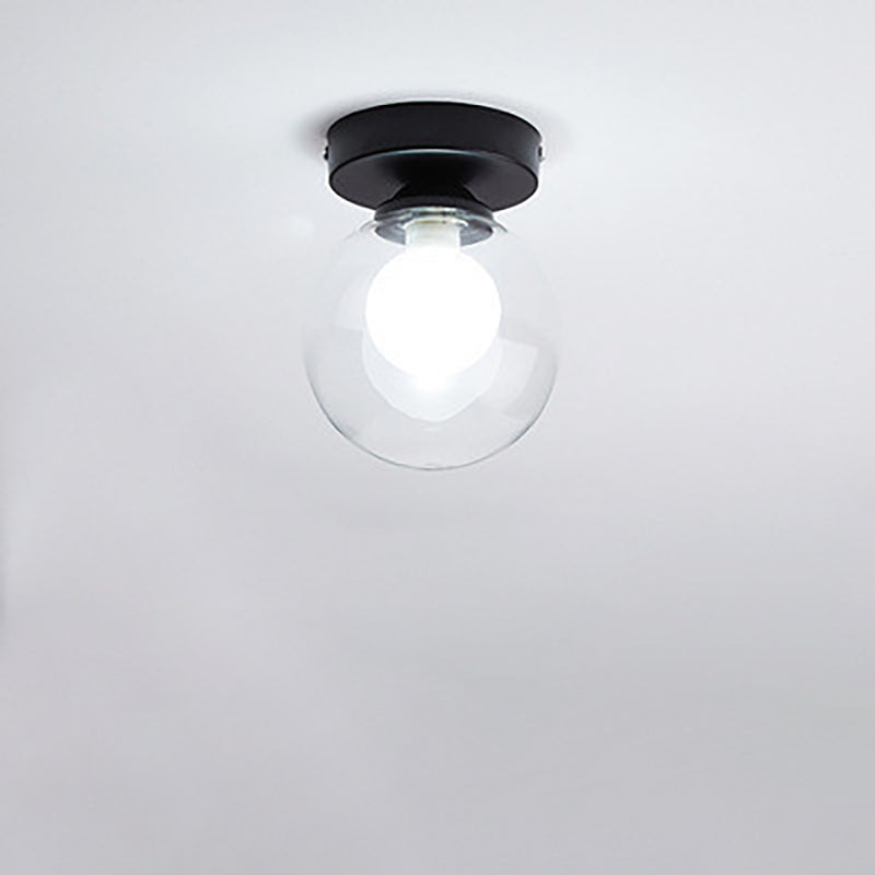 Moderno Lampadario Semiflusso in Vetro a Sfera da 1 Luce per Corridoio
