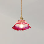 Lampada a Sospensione in Vetro di Rame con Girasole in Stile Art Deco Moderna per Soggiorno