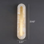 Applique da Parete LED in Ottone e Marmo di Lusso Leggero a Forma Ovale e Quadrata