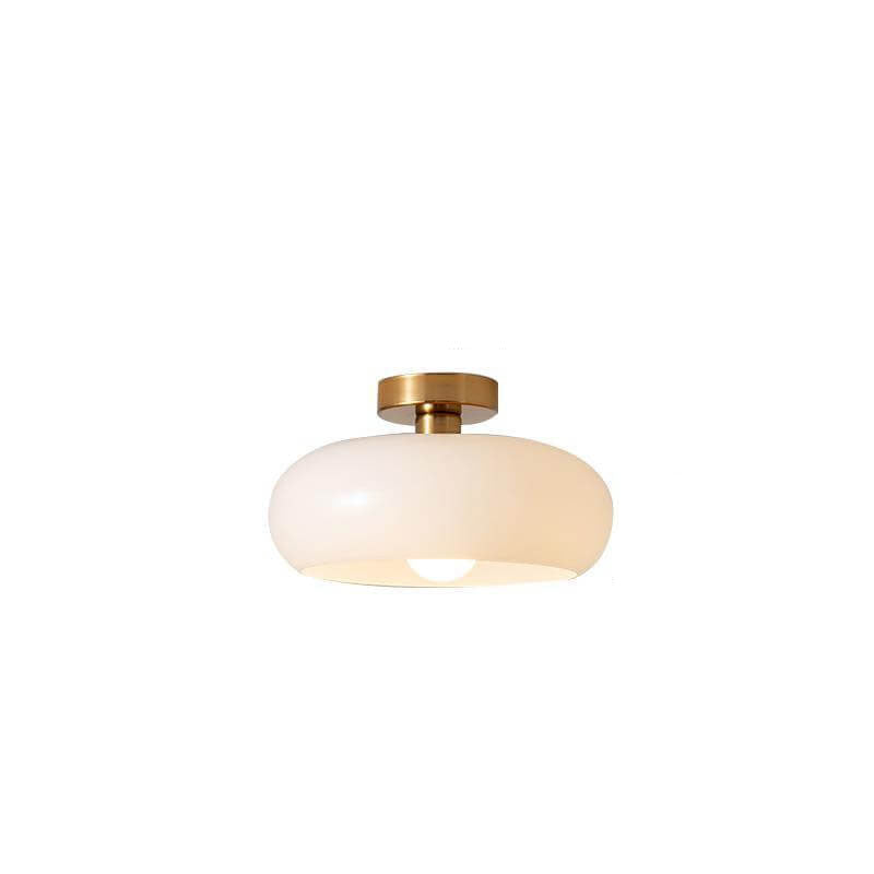 Lampada a Sospensione Moderno Retro Rotonda in Vetro Colorato con Rame Elettroplaccato 1 Luce