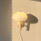 Applique da Parete Lampada a Sospensione Moderna in Ferro e Vetro Bianco Latte Nordico per Camera da Letto