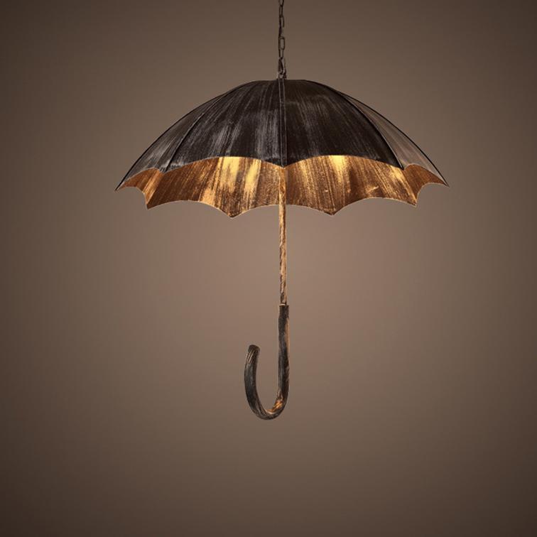 Lampadari a Ombrello in Ferro Industriale Contemporaneo da 5 Luci per Soggiorno