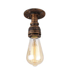 Lampada da Soffitto Flush Mount in Vetro e Ferro Stile Vintage Steampunk con 1 Luce