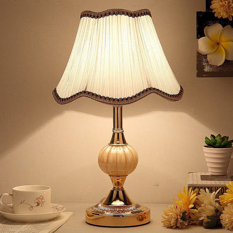 Lampada da Tavolo in Vetro Vintage Florale Nordico con 1 Luce