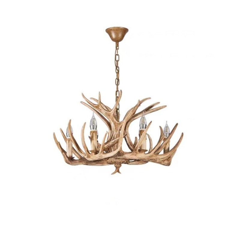 Lampadario in Resina con Corna di Cervo Retro Epoch per Soggiorno