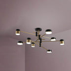 Moderno Minimalista Nero Oro Bilanciato 4-8 Luci Semi-Flussante