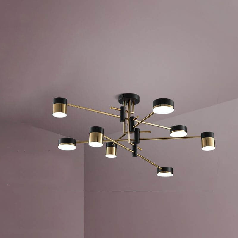 Moderno Minimalista Nero Oro Bilanciato 4-8 Luci Semi-Flussante