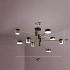 Moderno Minimalista Nero Oro Bilanciato 4-8 Luci Semi-Flussante
