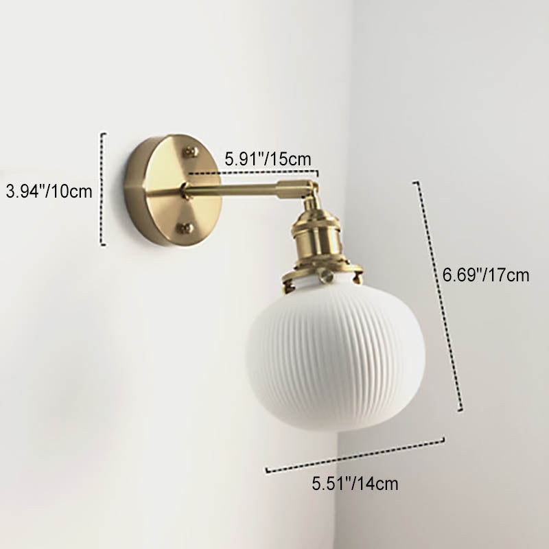 Applique da Parete Lampada in Ottone Lucite Minimalista Retro Giapponese a Cilindro Ovale con 1 Luce