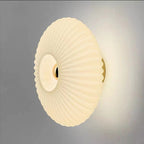 Applique da parete rotonda in vetro a strisce di ferro nordico contemporaneo con 1 luce per soggiorno