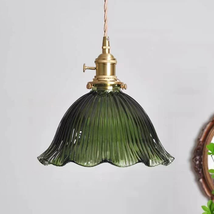 Lampada a Sospensione 1 Luce in Rame Noce Vetro Minimalista Moderna Nordica