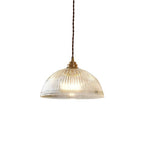Coperchio in Vetro Trasparente Minimalista Moderno in Ottone con Lampada a Sospensione a 1 Luce