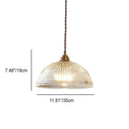 Coperchio in Vetro Trasparente Minimalista Moderno in Ottone con Lampada a Sospensione a 1 Luce