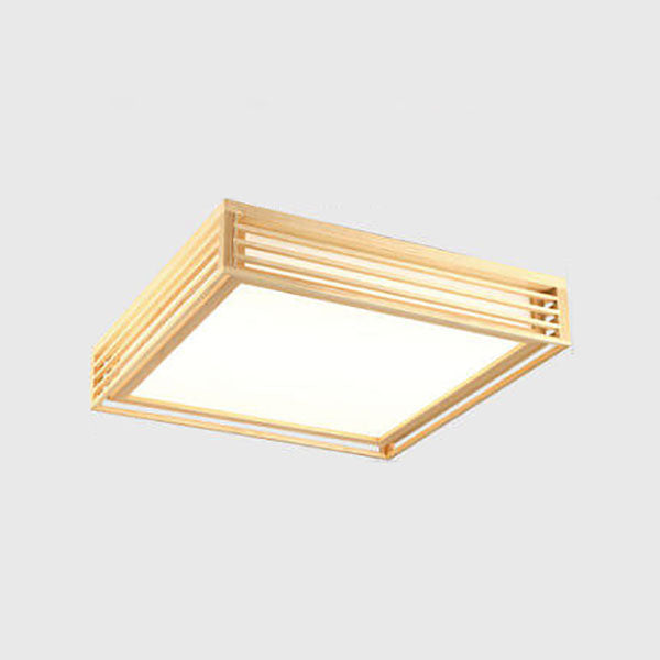 Lampada da soffitto LED quadrata in legno massello nordico stile giapponese