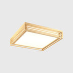 Lampada da soffitto LED quadrata in legno massello nordico stile giapponese