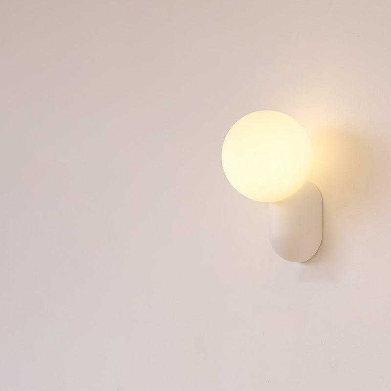 Soffitto a Parete in Resina Stile Macaron Minimalista Moderno con Sfera di Vetro 1 Luce