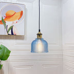 Lampada a Sospensione Vintage in Vetro Tessuto con Lattice a 1 Luce