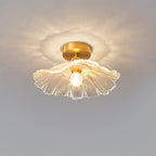 Arisha Design Art Deco Floreale Bellissimo LED Plafoniera Vetro Chiaro/Verde Soggiorno/Camera da Letto
