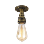Lampada da Soffitto Flush Mount in Vetro e Ferro Stile Vintage Steampunk con 1 Luce