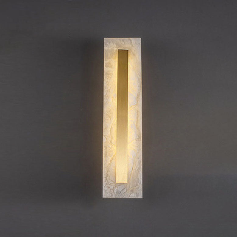Applique da Parete LED in Ottone e Marmo di Lusso Leggero a Forma Ovale e Quadrata