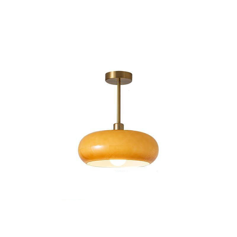 Lampada a Sospensione Moderno Retro Rotonda in Vetro Colorato con Rame Elettroplaccato 1 Luce