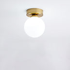 Moderno Lampadario Semiflusso in Vetro a Sfera da 1 Luce per Corridoio