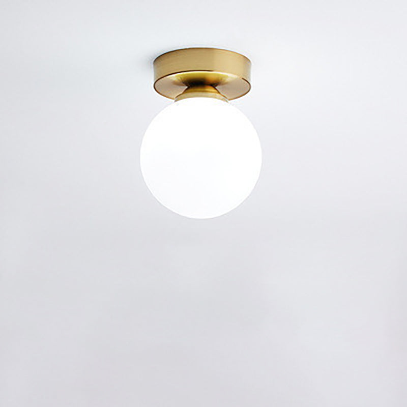 Moderno Lampadario Semiflusso in Vetro a Sfera da 1 Luce per Corridoio