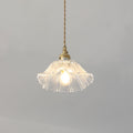 Lampada a Sospensione in Vetro di Rame con Girasole in Stile Art Deco Moderna per Soggiorno