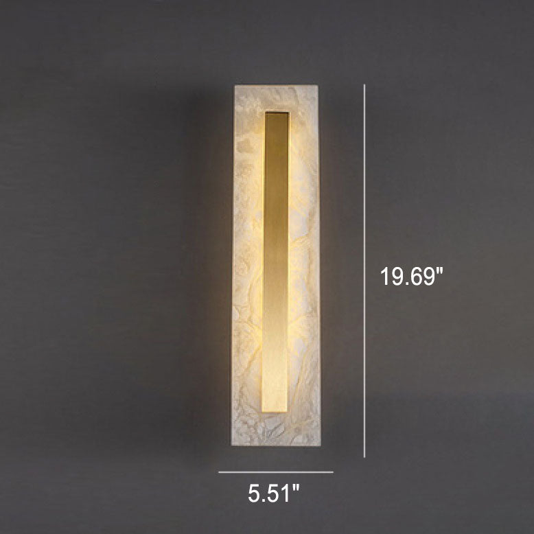Applique da Parete LED in Ottone e Marmo di Lusso Leggero a Forma Ovale e Quadrata