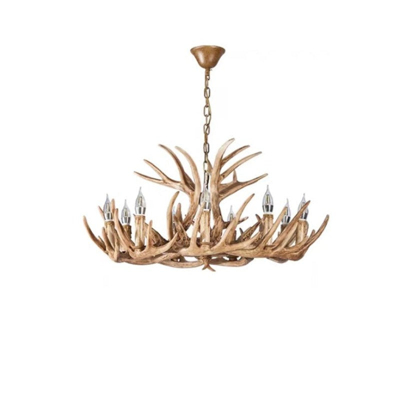 Lampadario in Resina con Corna di Cervo Retro Epoch per Soggiorno