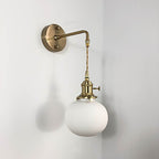 Applique da Parete Lampada in Ottone Lucite Minimalista Retro Giapponese a Cilindro Ovale con 1 Luce