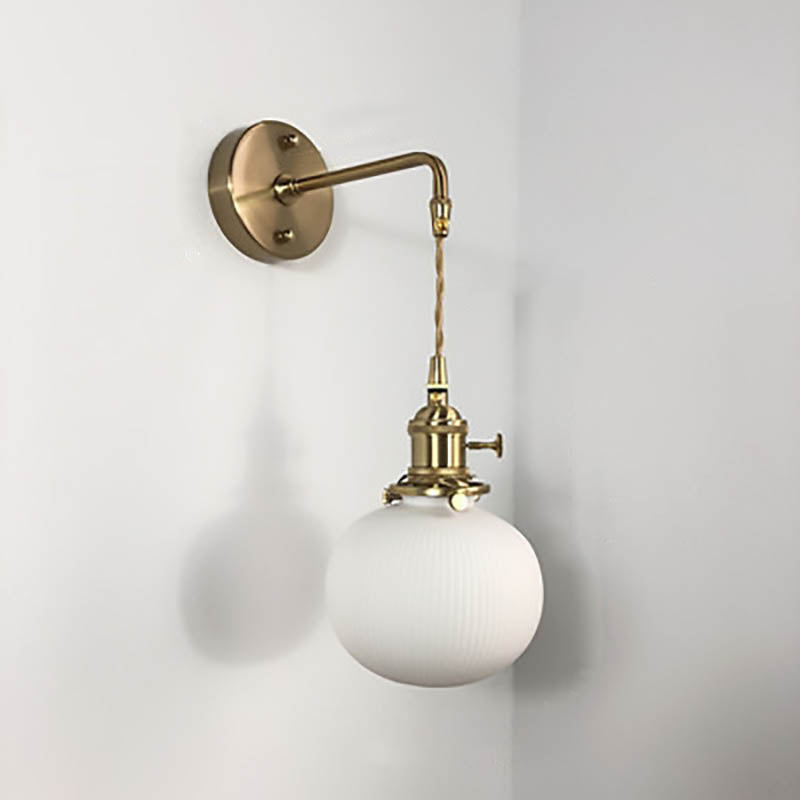 Applique da Parete Lampada in Ottone Lucite Minimalista Retro Giapponese a Cilindro Ovale con 1 Luce
