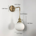 Applique da Parete Lampada in Ottone Lucite Minimalista Retro Giapponese a Cilindro Ovale con 1 Luce