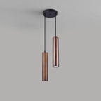 Lampada a sospensione LED cilindrica in legno di quercia minimalista moderna per soggiorno e camera da letto