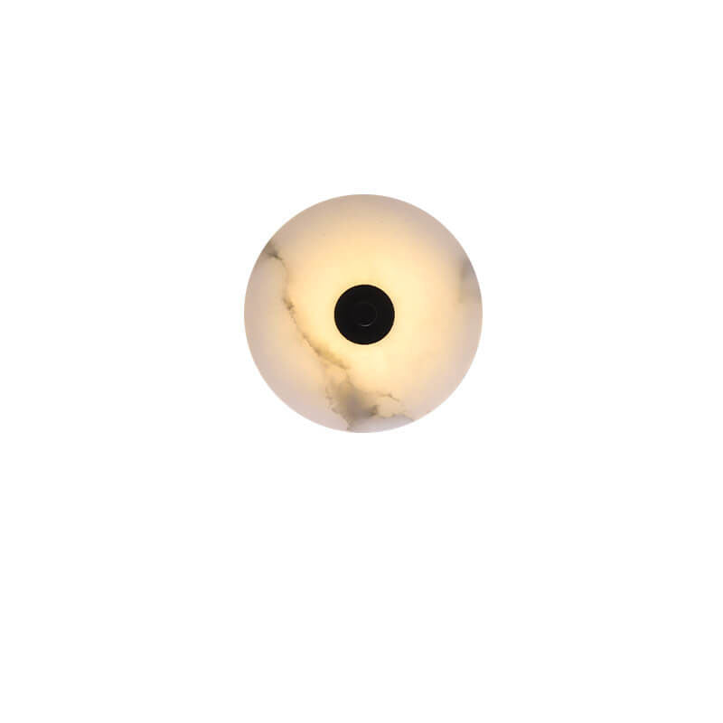 Lampada da parete LED in marmo rotondo di lusso contemporaneo in ferro per soggiorno e camera da letto
