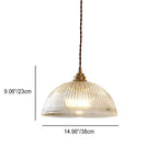 Coperchio in Vetro Trasparente Minimalista Moderno in Ottone con Lampada a Sospensione a 1 Luce