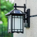 Lampada da parete a 1 luce a forma di padiglione cinese in alluminio solare impermeabile moderna