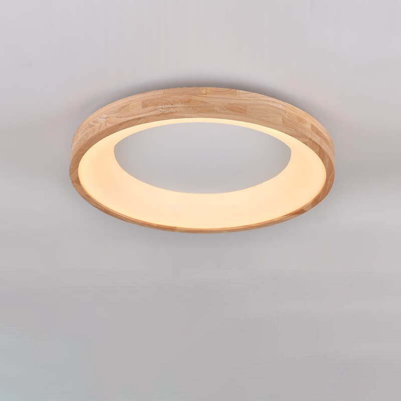 Lampada da soffitto a LED rotonda in legno log minimalista nordico
