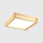 Lampada da soffitto LED quadrata in legno massello nordico stile giapponese