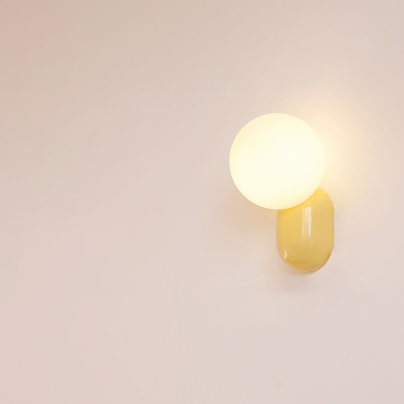 Soffitto a Parete in Resina Stile Macaron Minimalista Moderno con Sfera di Vetro 1 Luce