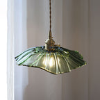 Lampada a Sospensione in Vetro di Rame con Girasole in Stile Art Deco Moderna per Soggiorno