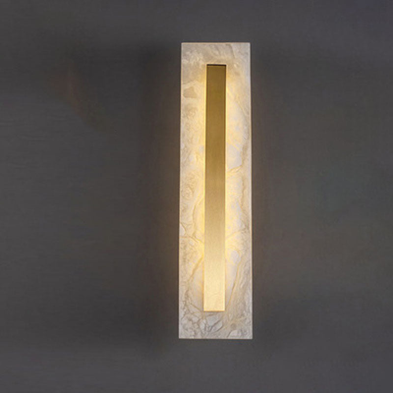 Applique da Parete LED in Ottone e Marmo di Lusso Leggero a Forma Ovale e Quadrata