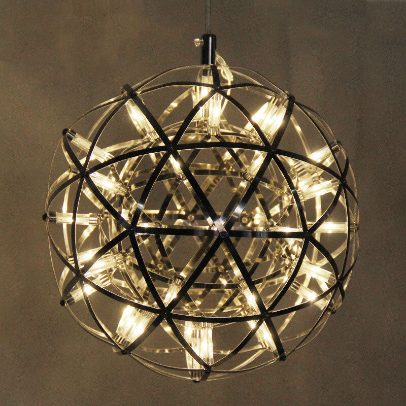Lampadario Pendente Creativo Contemporaneo in Ferro con 12 Luci LED Fuochi d'Artificio per Soggiorno