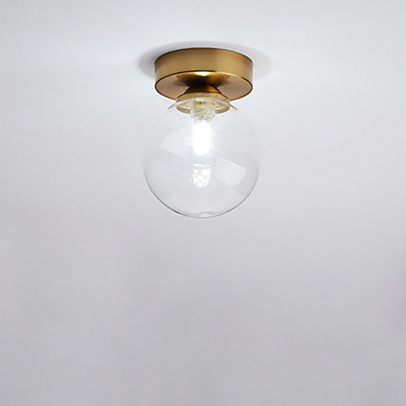 Moderno Lampadario Semiflusso in Vetro a Sfera da 1 Luce per Corridoio