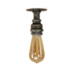 Lampada da Soffitto Flush Mount in Vetro e Ferro Stile Vintage Steampunk con 1 Luce