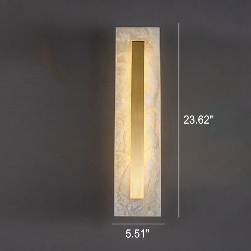 Applique da Parete LED in Ottone e Marmo di Lusso Leggero a Forma Ovale e Quadrata