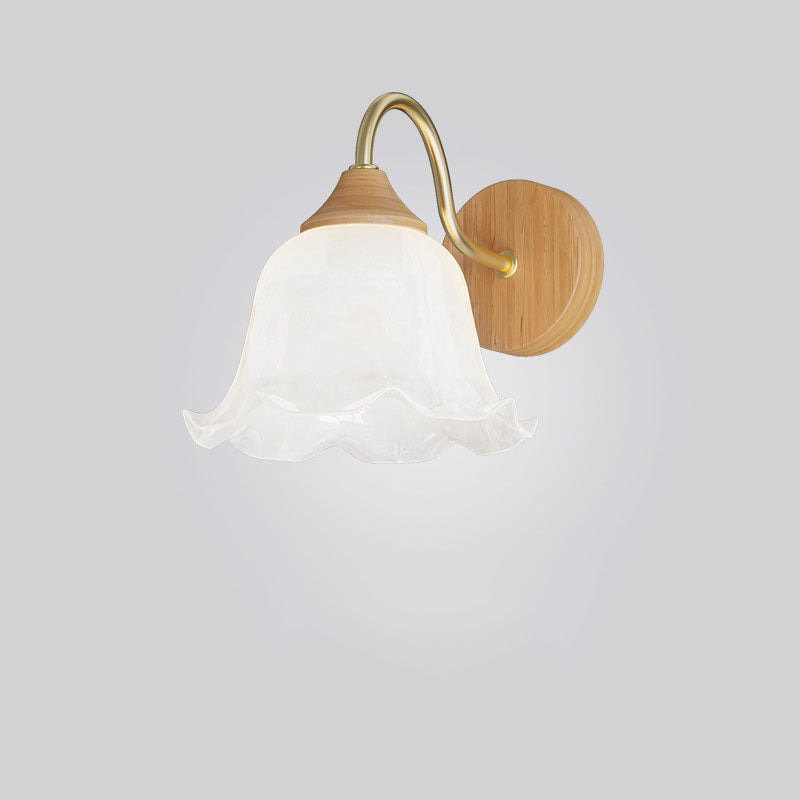 Applique da Parete Rotonda in Vetro e Ferro Striato Nordic Contemporaneo con 1 Luce per Soggiorno e Camera da Letto