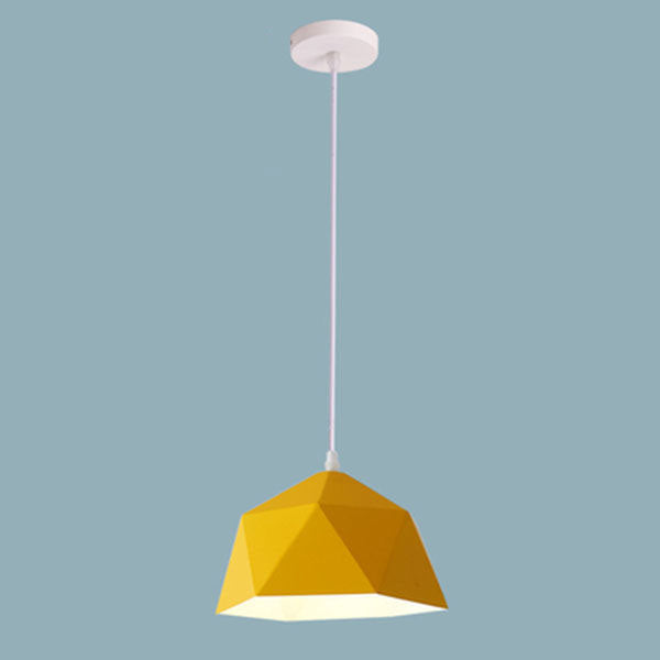 Moderna Lampada a Sospensione in Ferro Geometrica a Rombo con 1 Luce